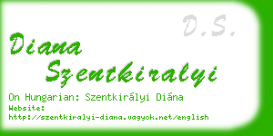 diana szentkiralyi business card